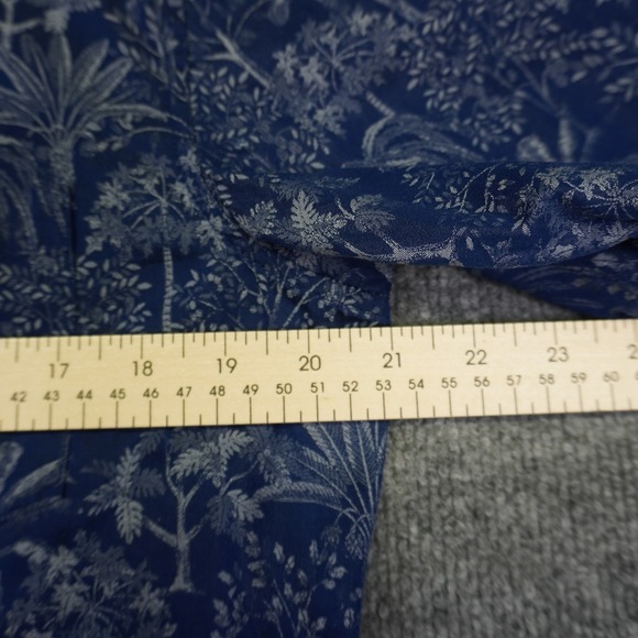 Tori Richard Hawaiian Shirt Mens Medium Blue Tropical Palm Short Sleeve Cotton - Picture 6 of 10